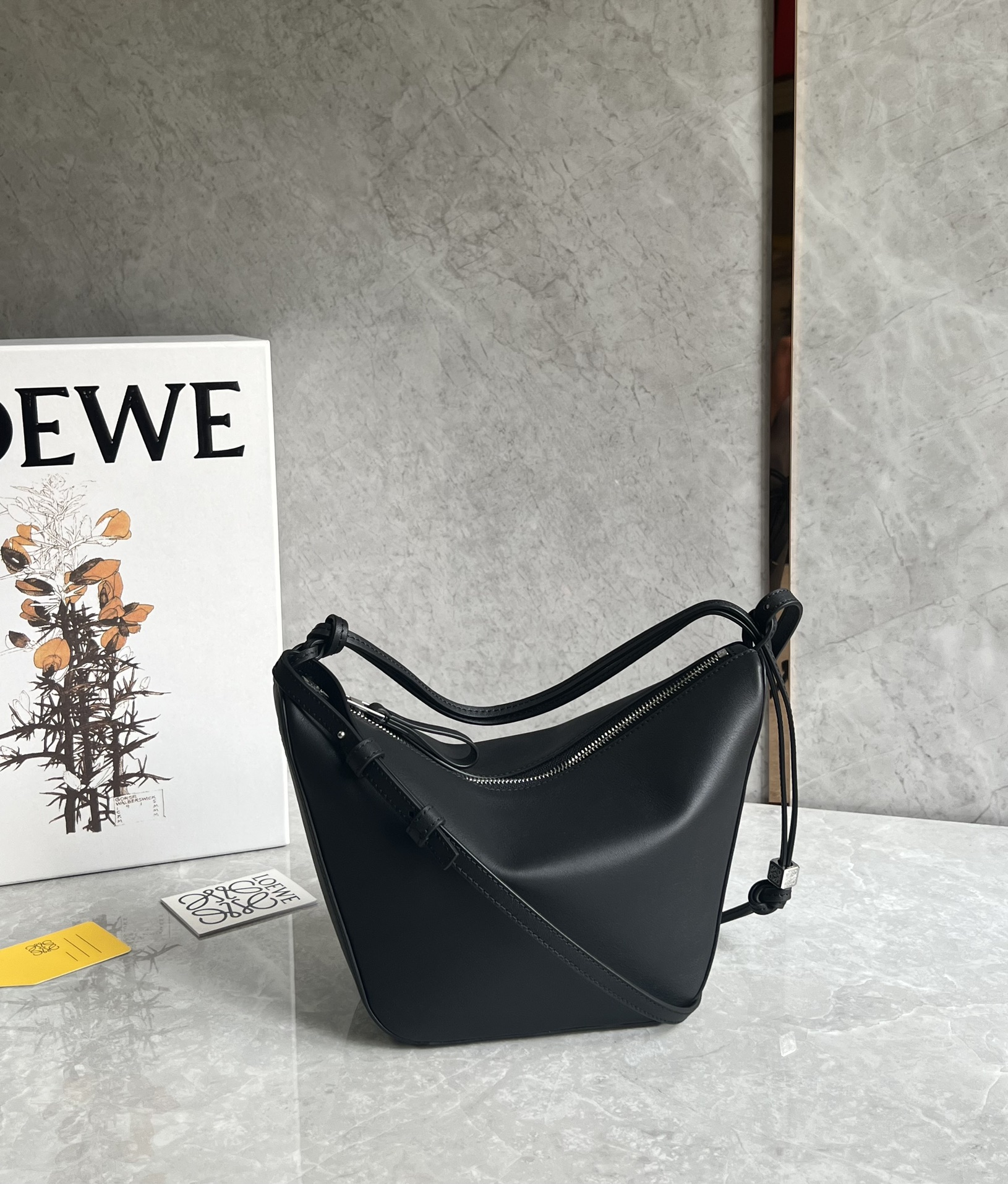 Loewe Mini Hammock Hobo Bag in Classic Calfskin Black